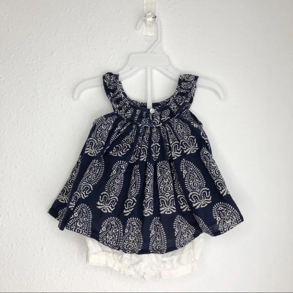 Shorts outfit Peek sleeveless blouse navy and H&M shorts white size 6-12 months - Picture 2 of 12